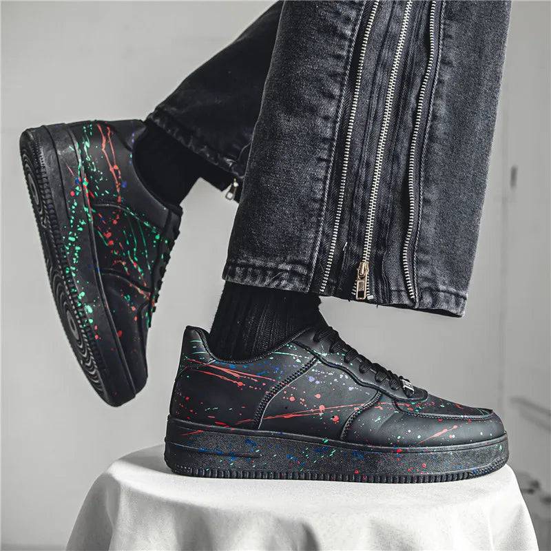 Casual Sneaker Leather Shoes Round Toe Fashion Men's Casual - PMMNAPOLES