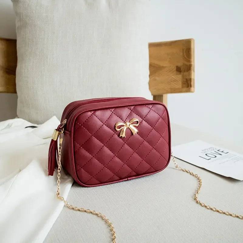 Fashion Female Rhombus Embroidery Shoulder Bag Solid Color - PMMNAPOLES