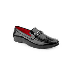 Walkroz Black Synthetic Patent Casual Shoes For Men - PMMNAPOLES