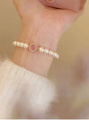 Pink Chalcedony and Pearl Bracelet: Light-Responsive Stone - PMMNAPOLES