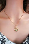 24 Karats CZ Sun Pendant Necklace - PMMNAPOLES