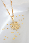 24 Karats CZ Sun Pendant Necklace - PMMNAPOLES